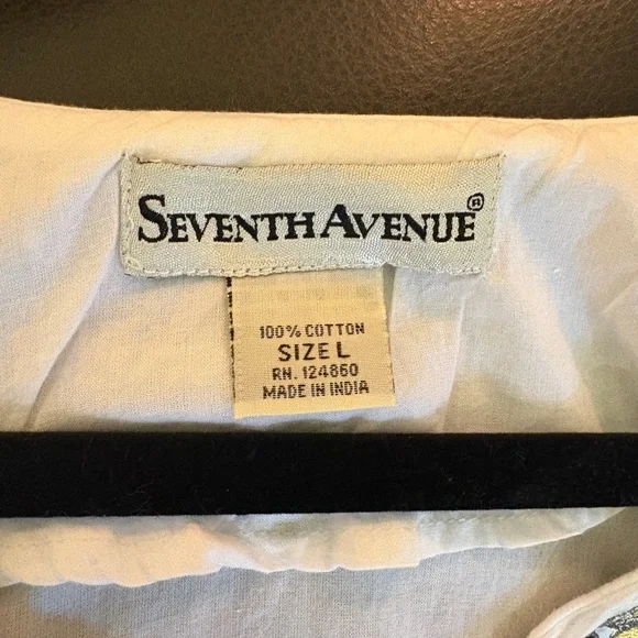 Seventh Avenue Cotton Embroidered Long‎ Sleeve White Dress SZ Soft Asthetic Boho - Picture 5 of 5